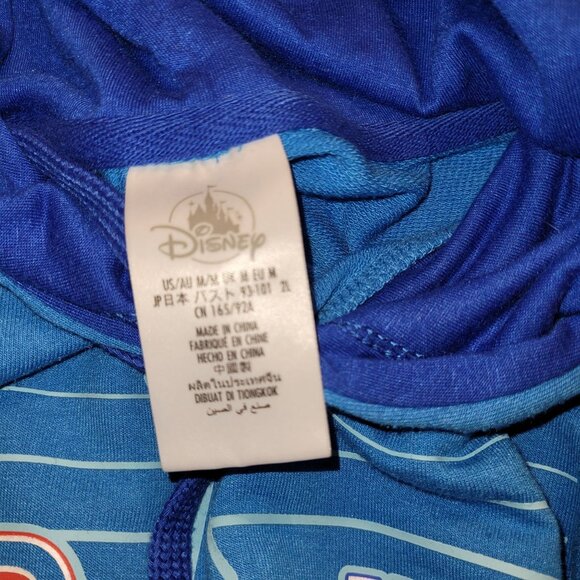 Disney Parks Women’s Medium Blue Retro Print Castle Cropped Hoodie Lightweight - Picture 6 of 7